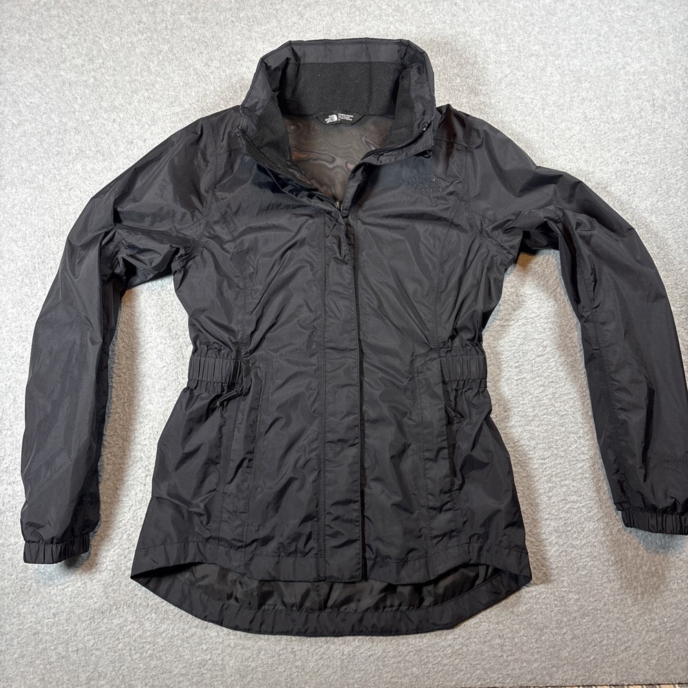 North Face Women's Sz Small Black Dry Vent Lightweight Rain Jacket Full Zip Hood
